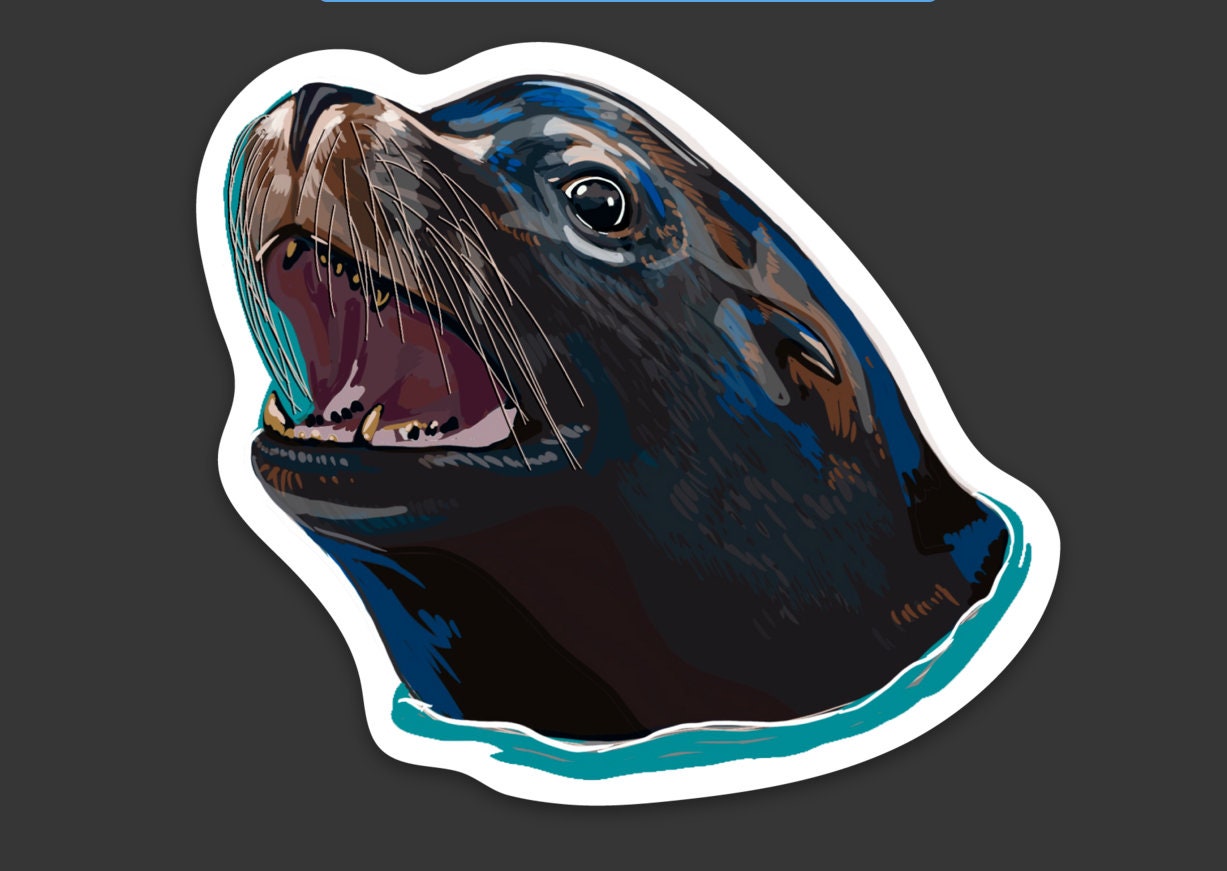 Sea Lion Sticker - Seal Sticker for Scuba Divers Marine Biologists Ocean Enthusiasts. Funny Sea Creature Sticker