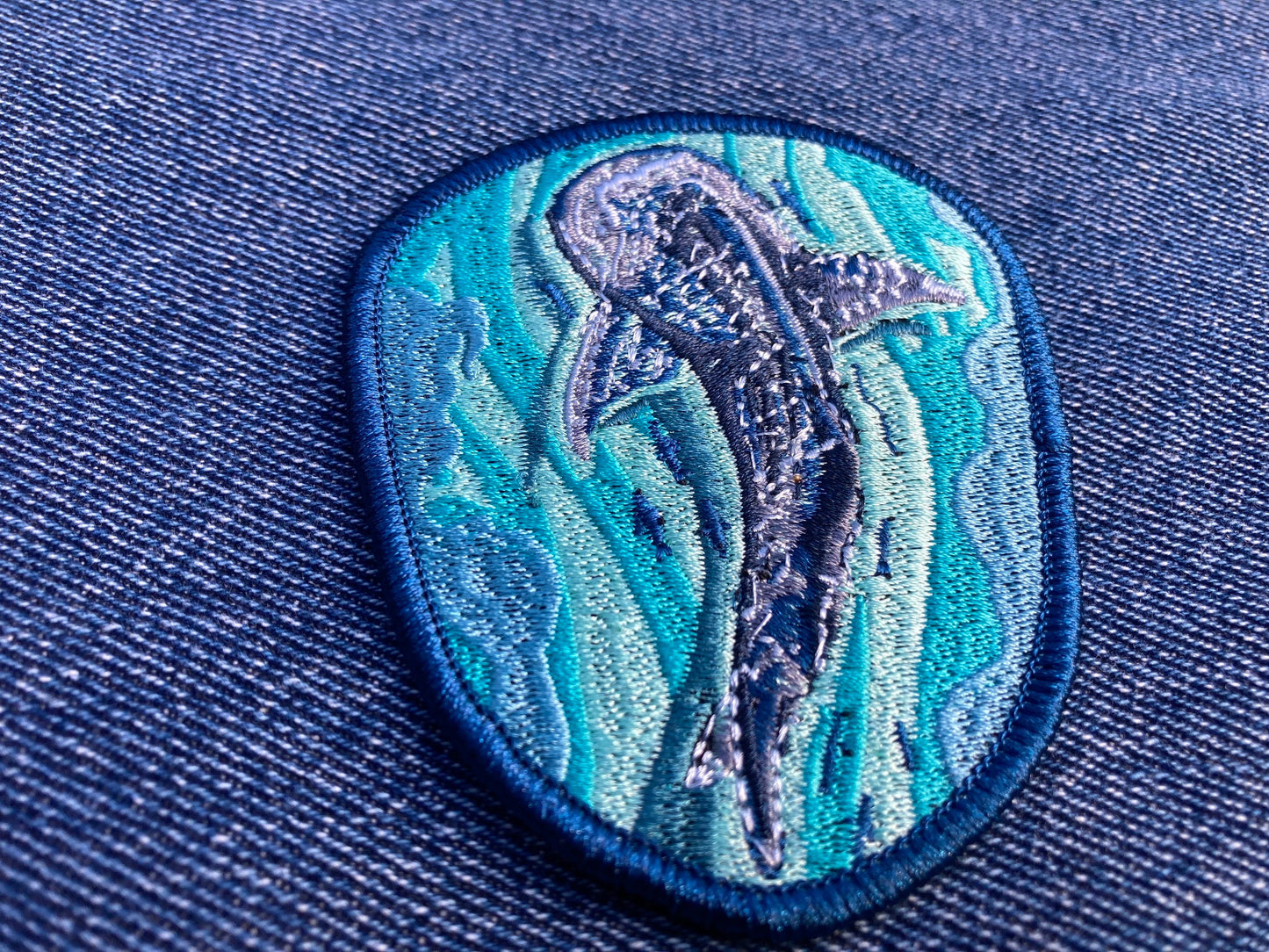 Whale Shark Patch - Embroidered Art Patch for Marine Biologists and Scuba Divers. Stylized Whale Shark Badge