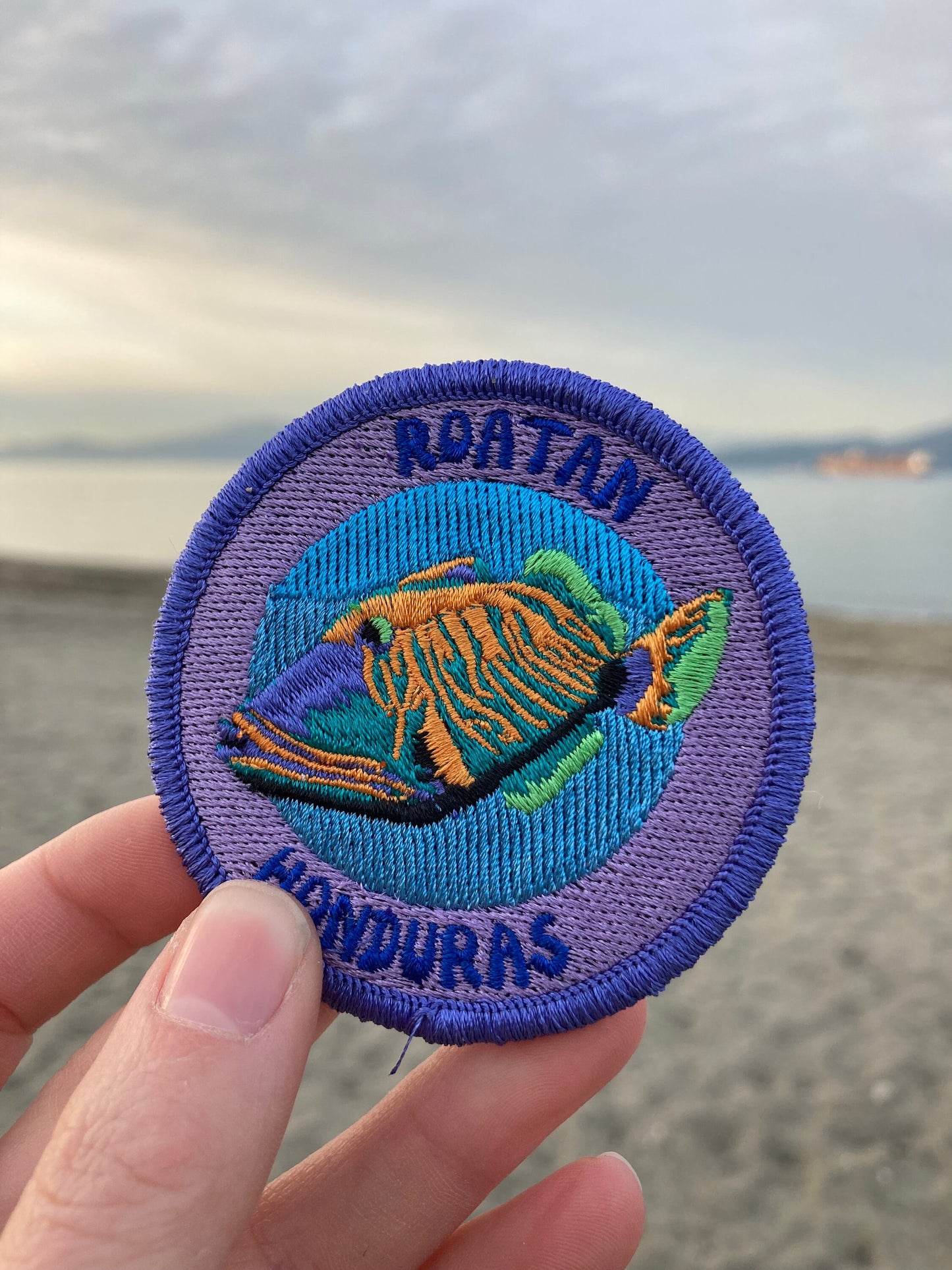 Patch Roatan Honduras Triggerfish Patch scuba diving souvenir patch for dive travel gifts for scuba divers Honduras Central America utila