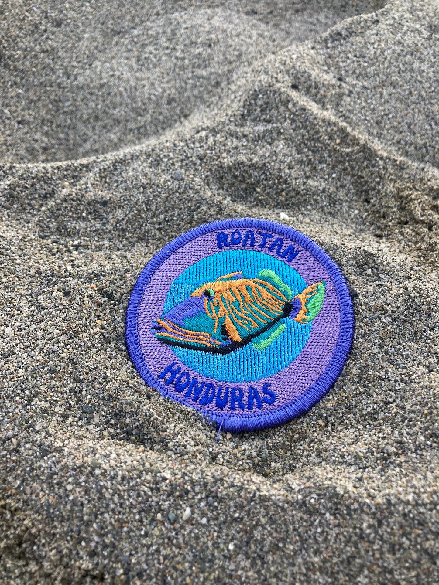 Patch Roatan Honduras Triggerfish Patch scuba diving souvenir patch for dive travel gifts for scuba divers Honduras Central America utila