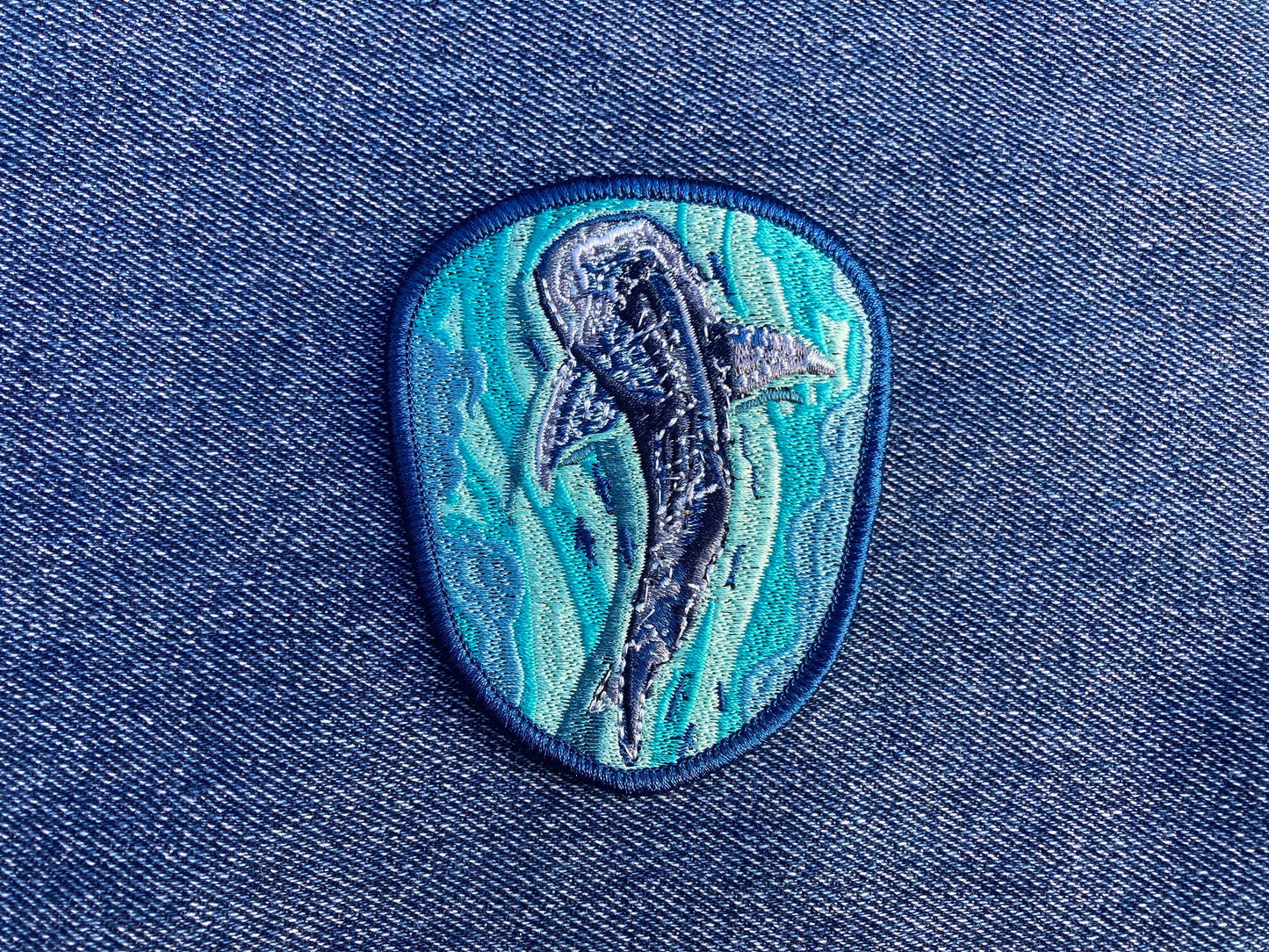 Whale Shark Patch - Embroidered Art Patch for Marine Biologists and Scuba Divers. Stylized Whale Shark Badge