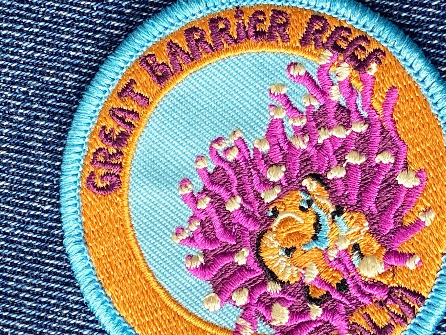 Great Barrier Reef Clownfish Patch - Colorful Embroidered Souvenir for Divers and Ocean Lovers