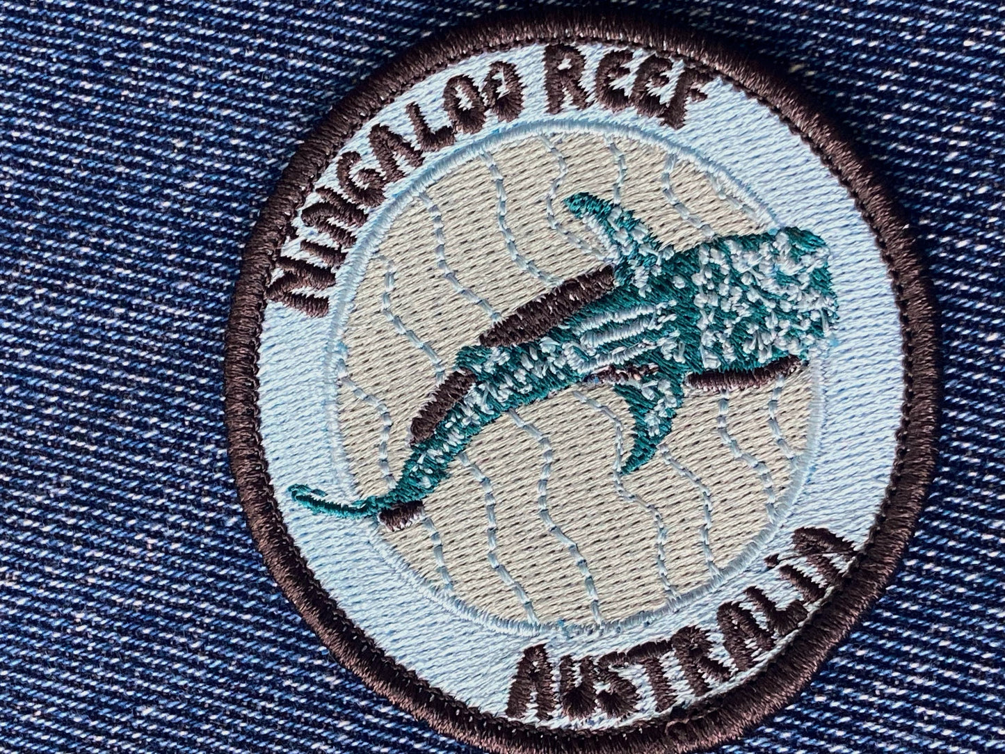 Ningaloo Reef Whale Shark Patch - Colorful Embroidered Souvenir for Divers and Ocean Enthusiasts