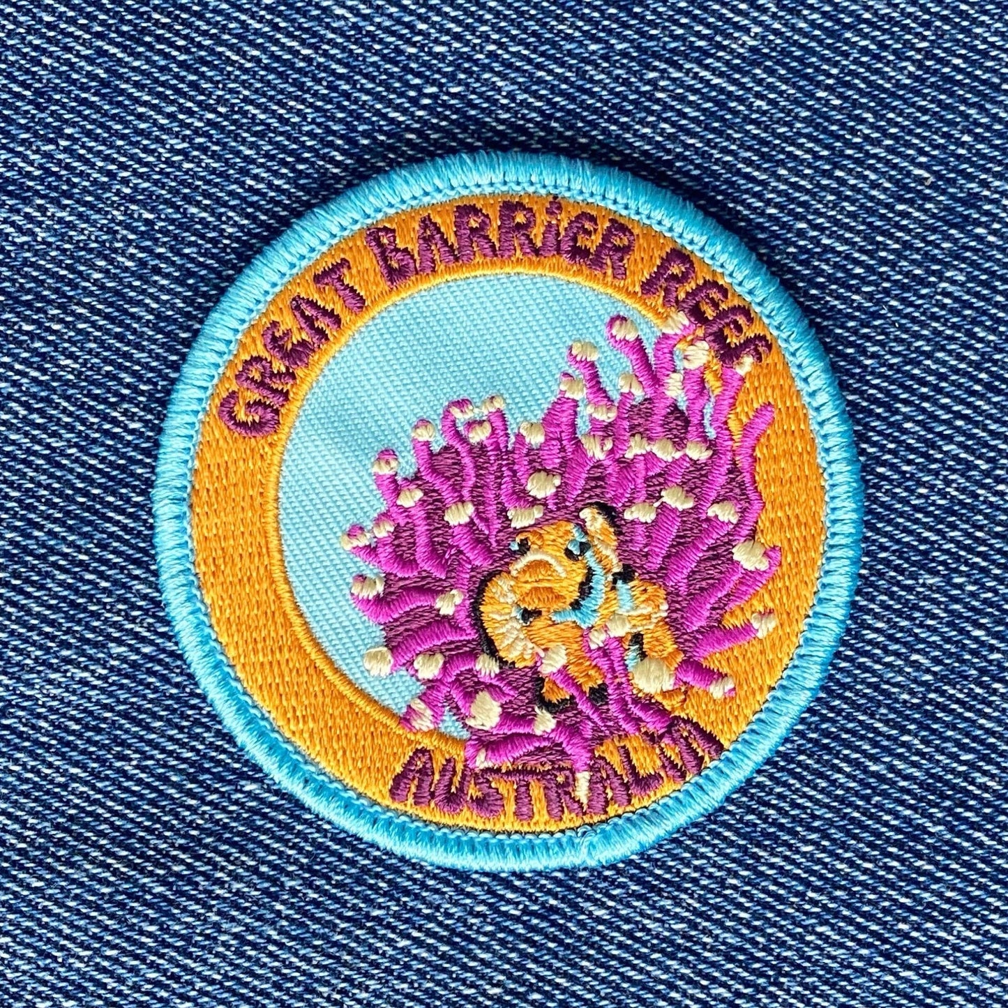 Great Barrier Reef Clownfish Patch - Colorful Embroidered Souvenir for Divers and Ocean Lovers