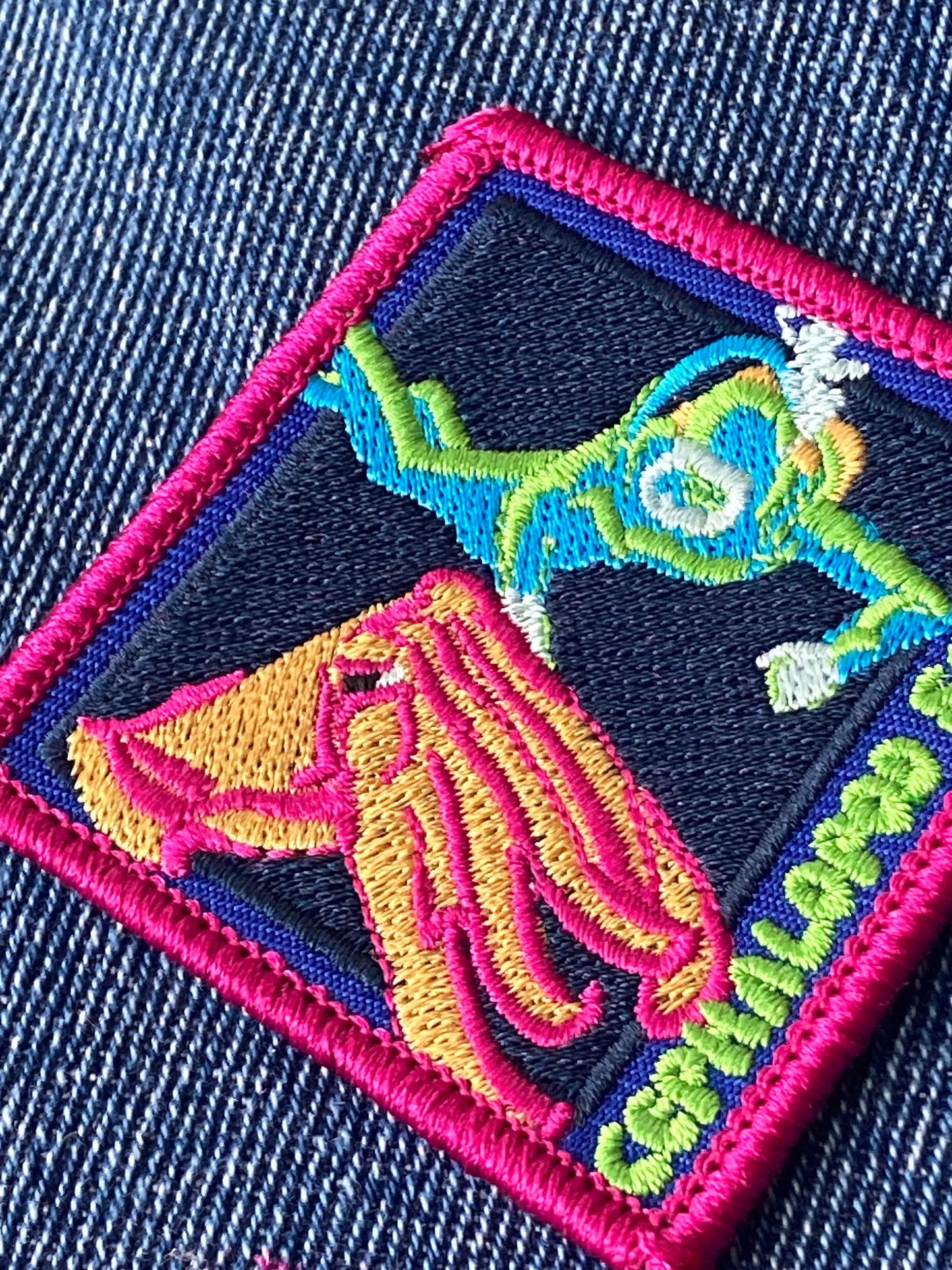 Cephalopod Seeker Patch - Colorful Embroidered Travel Collectible for Scuba Divers Ocean and Octopus Lovers